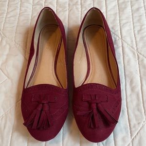 Wine colored Suede Loafers